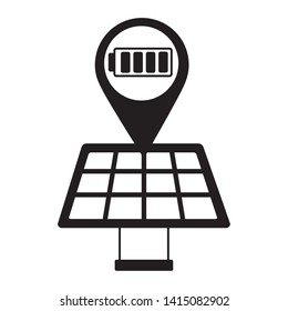 solar panel energy battery pin map vector illustration