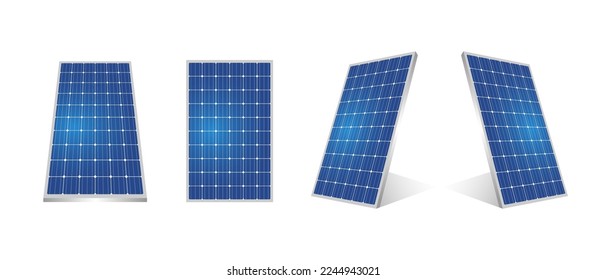 Solar panel. Solar Energy. Solar Cell 3d Isolated on White Background. Vector Illustration. - Shutterstock ID 2244943021