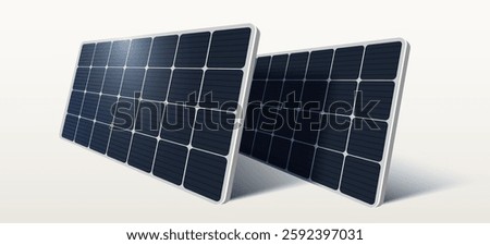 Solar panel. Solar Energy. Solar Cell 3d Isolated on white Background. Vector Illustration.