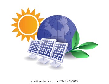 Solar panel energy concept illustration