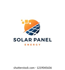 solar panel energy electric electricity logo vector icon