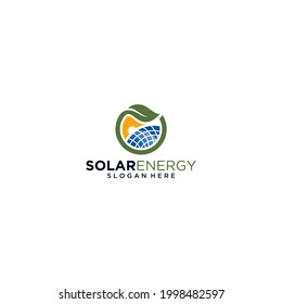 Solar panel energy electric electricity logo design vector template in white background