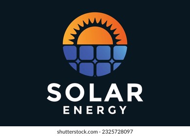 solar panel energy electric electricity logo vector icon template