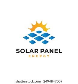 solar panel energy electric electricity logo vector icon