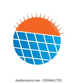 Solar panel energy electric logo design vector template