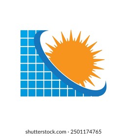 Plantilla de Vector de diseño de logotipo eléctrico de energía del panel solar