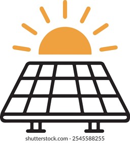 Solar Panel Energy Icon Design