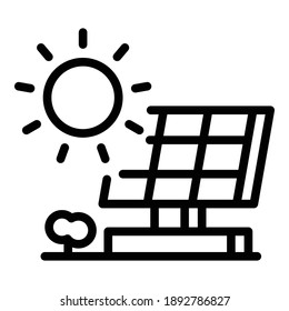 Solar panel energy icon. Outline solar panel energy vector icon for web design isolated on white background