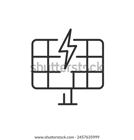 Solar Panel Energy icon. This icon symbolizes the harnessing of solar energy through photovoltaic cells, indicative of renewable power sources and sustainable technology. Vector illustration
