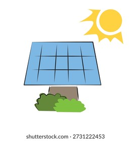 Ilustración de energía del panel solar que representa la energía renovable y la sostenibilidad ambiental