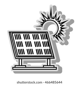 solar panel energy, isolated flat icon design