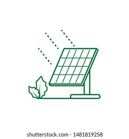 solar panel energy with leafs nature