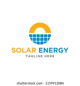 solar panel energy logo design concept