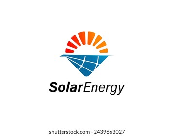 Solar panel energy logo design. Electric energy logo design