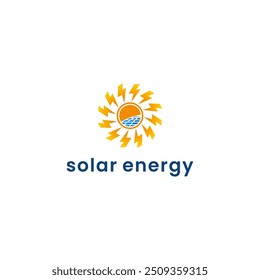 Solar panel energy logo design. Electric energy logo. sun light vector