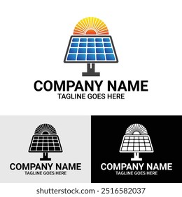 Solar Panel Energy Logo Design Template