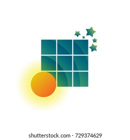 Solar panel energy logo icon. zero waste concept design. vector illustration.