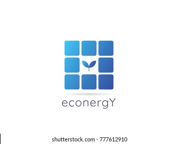 Solar panel energy logo icon. zero waste concept design vector illustration