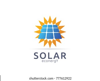 Solar panel energy logo icon. zero waste concept design vector illustration