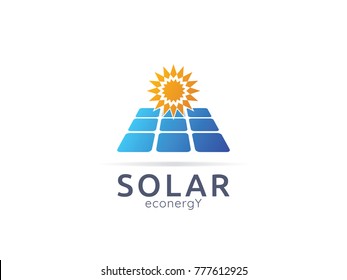 Solar panel energy logo icon. zero waste concept design vector illustration