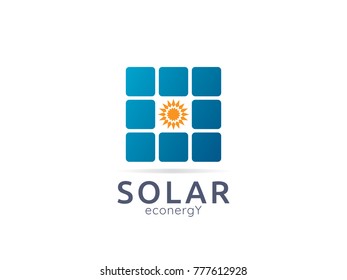 Solar panel energy logo icon. zero waste concept design vector illustration