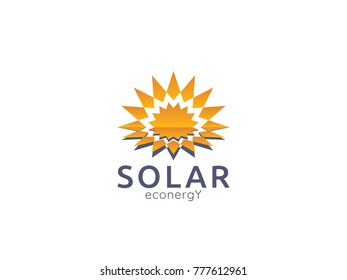 Solar panel energy logo icon. zero waste concept design vector illustration