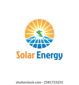 Solar panel energy logo vector