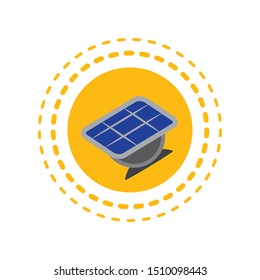 solar panel energy with recycling arrows vector illustration
