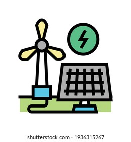 vector de icono de color de ahorro de energía del panel solar. señal de ahorro de energía del panel solar. ilustración de símbolo aislado