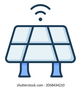 energía del panel solar un solo icono aislado con estilo de línea rellena