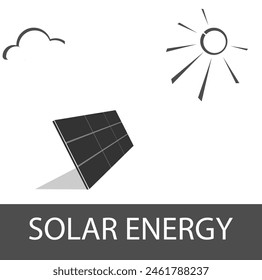  Panel solar. Fuentes de energía. Ilustración vectorial