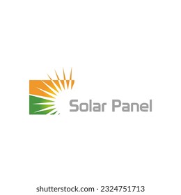 Solar panel energy sun company logo vector image