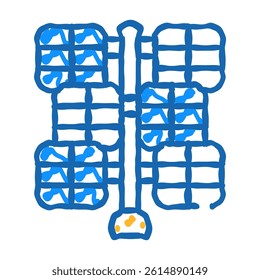 solar panel energy system doodle icon sketch vector. solar panel energy system sign. isolated symbol illustration