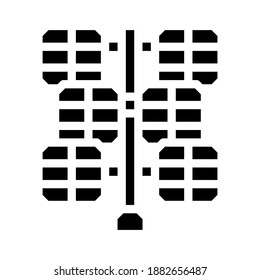 solar panel energy system glyph icon vector. solar panel energy system sign. isolated contour symbol black illustration