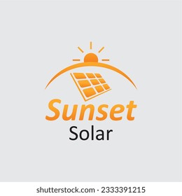 Solar panel energy system logo