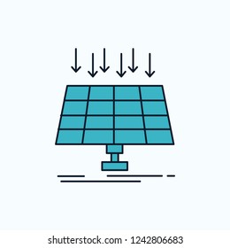 Solar, Panel, Energy, technology, smart city Flat Icon. green and Yellow sign and symbols for website and Mobile appliation. vector illustration