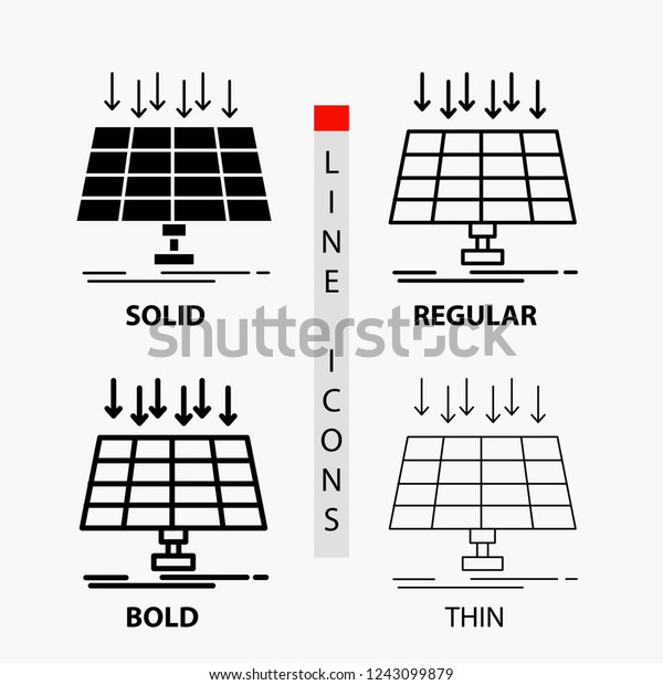 Solar, Panel,\
Energy, technology, smart city Icon in Thin, Regular, Bold Line and\
Glyph Style. Vector\
illustration