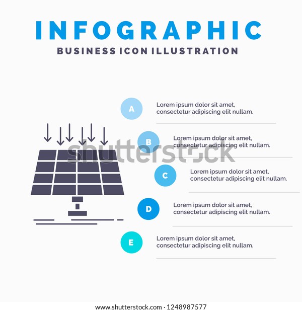 Solar, Panel, Energy,\
technology, smart city Infographics Template for Website and\
Presentation. GLyph Gray icon with Blue infographic style vector\
illustration.