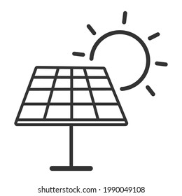 Solar panel energy vector icon. 