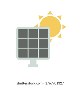 Solar Panel Energy Vector Template Design Illustration.