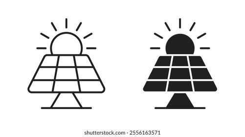 Solar panel Filled flat icons set for apps and web ui designs.