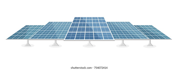 Solar Panel Flat Design Isolated On White Background