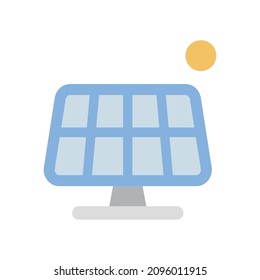 Solar panel flat icon. Clipart cartoon illustration. Vector sign for mobile app and web sites. 