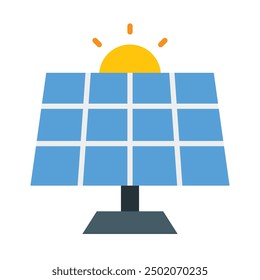Solar Panel Flat Icon Design For Personal nad Commercial Use
