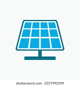 Solar Panel Flat Icon, Sun Light Eco-Friendly Green Energy Power Storage Battery Illustration Vector.