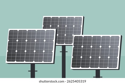 Solar panel flat  illustration background 