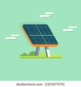 Solar panel . Flat style vector illustration. Green energy concept.