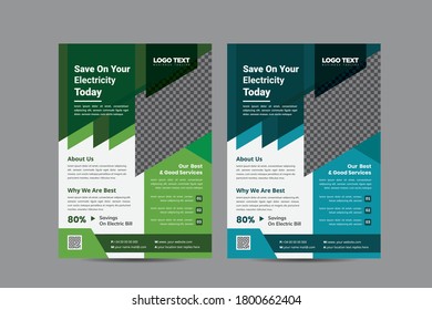 Solar Panel Flyer Templates.
Vector illustration Design.
