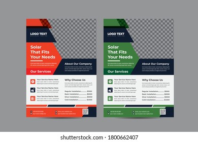 Solar Panel Flyer Templates.
Vector illustration Design.
