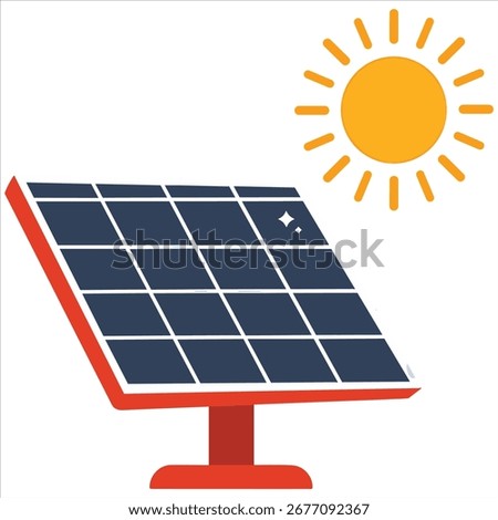 Solar panel generating energy under the bright sun

